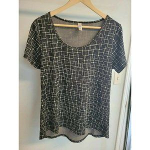 LuLaRoe Classic T Size M Black W/ White Crosses